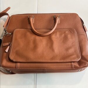 Levenger- Elegant Brown Leather Tote/Briefcase, large